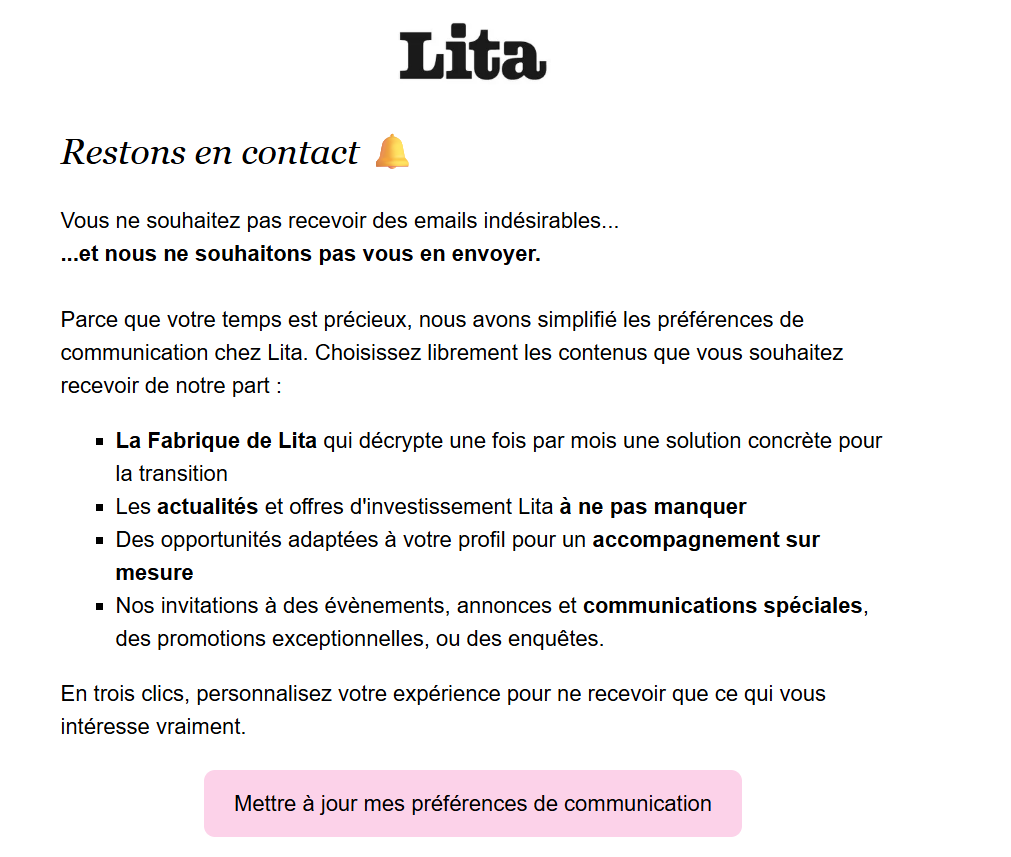 emailing preference center