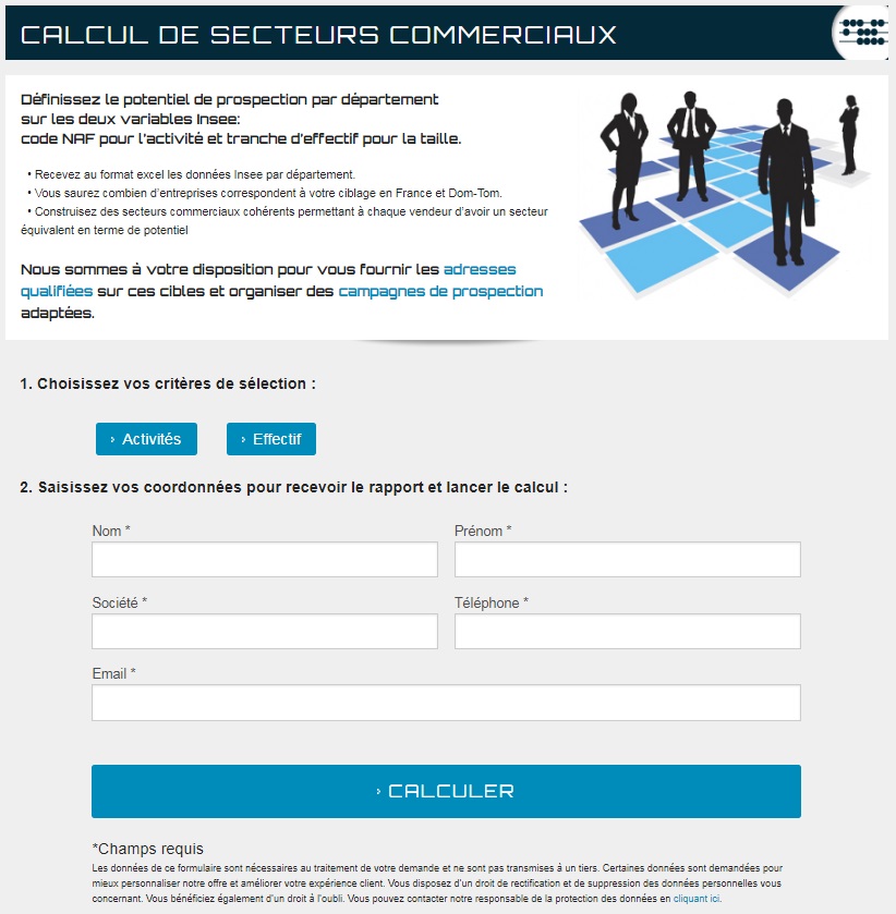 calcul des secteurs commerciaux