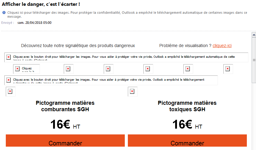 emailing affiché sans image